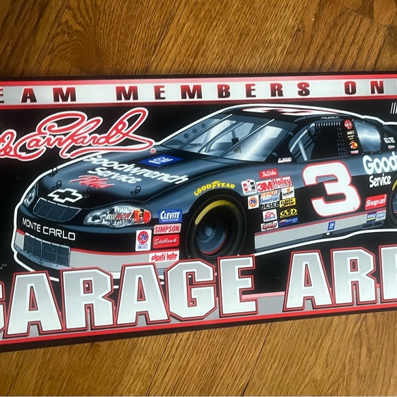 Wincraft Racing 2001 Dale Earnhardt, #3, ‘Team Members Only’ Sign; 8x19” New - Picture 2 of 8